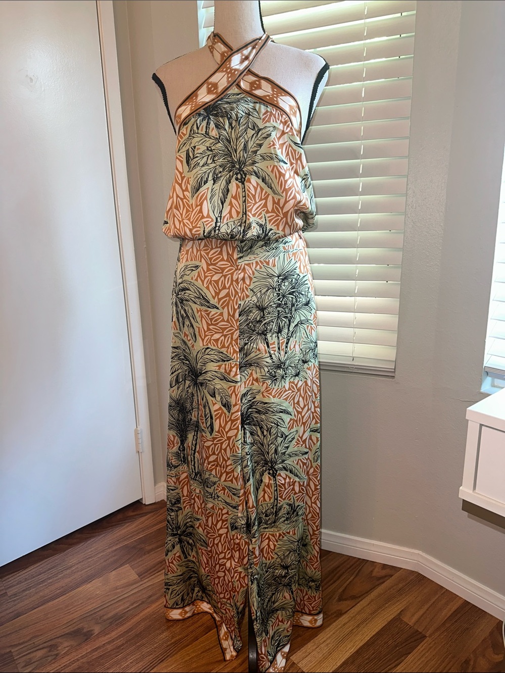 Joie Palm-Print Halter Top and High waist Pants